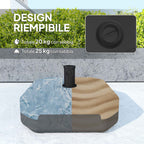 Outsunny Square Umbrella Base Fillable with Sand or Water up to 25kg, Black