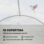 Outsunny Tunnel Greenhouse with 2 Removable Poles and Mesh Doors and Windows, in Galvanized Steel and PE, 396x300x200 cm, White