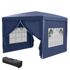 Foldable Garden Gazebo with Ropes and Pegs Included, 2.95x2.95x2.58 m, Blue - Borge' Group Limited