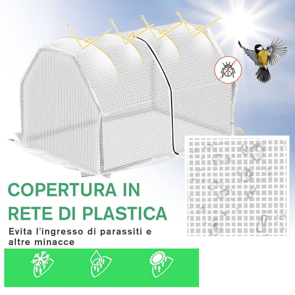Mini Greenhouse for Garden and Balcony in PE Plastic and Steel with Zip Closure, 99x71x60 cm