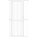 PawHut 180cm High Dog and Cat Gate, Extends from 76-104cm and Push-fits, White