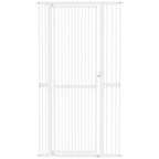 PawHut 180cm High Dog and Cat Gate, Extends from 76-104cm and Push-fits, White