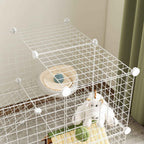 PawHut 36-Panel Modular Metal Pet Playpen with Door for Small Pets, White