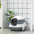 Cat Litter Box with Scoop and Deodorizer, Foldable Design with Handle, 52x41x38 cm - Borge' Group Limited
