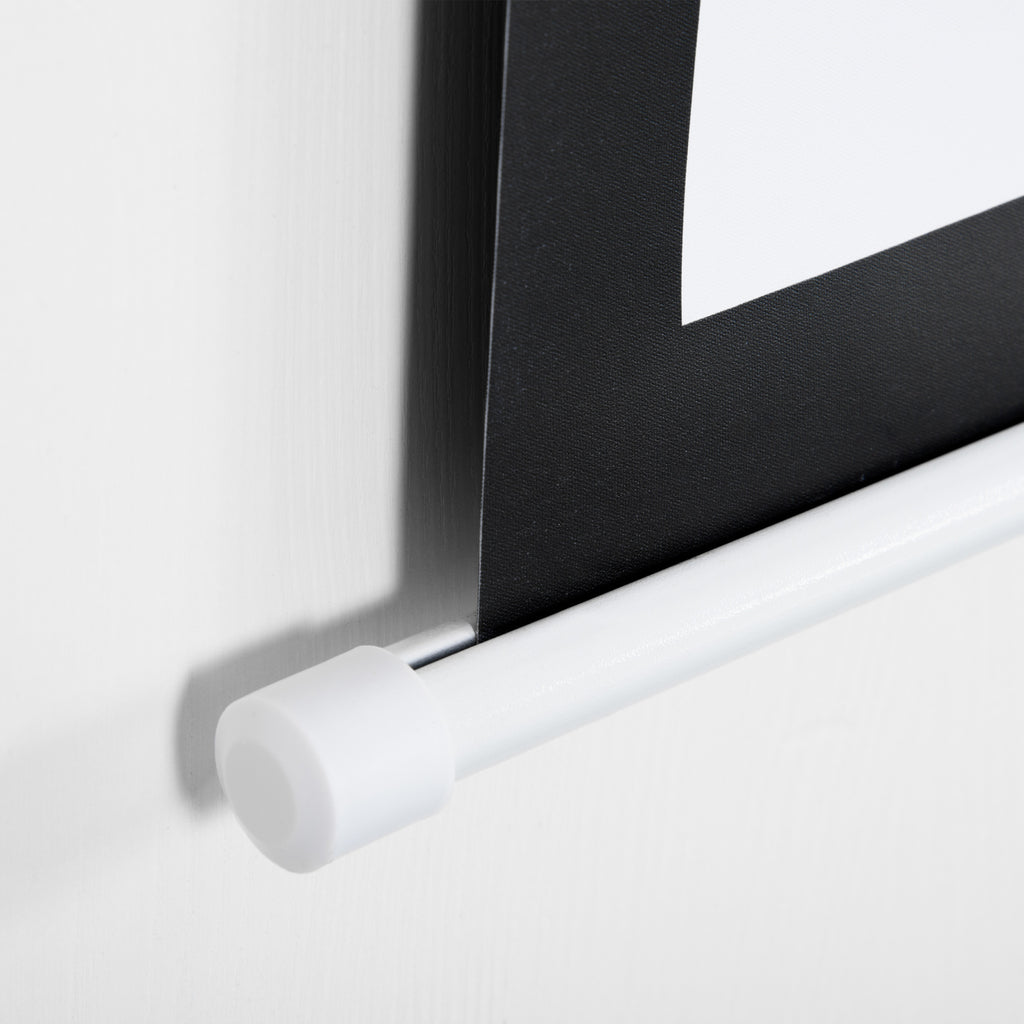 80" 16:9 Projector Screen with Adjustment Cord, Plastic and Metal, 187x8x150 cm, White