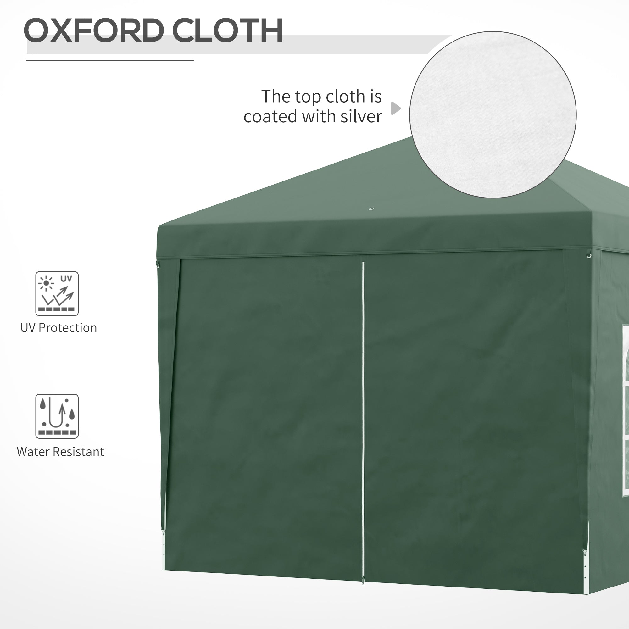 Outsunny Gazebo 3x3 m from waterproof garden in steel with oxford fabric cover, green - Borgè