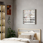 HOMCOM 5-Tier Adjustable Wooden Notice Board with Glass Doors, 80 x 9.5 x 83 cm, White and Grey