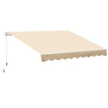 Outsunny 3x2.5m Aluminum and Polyester Cranked Drop-Top Awning, Beige