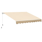Outsunny 3x2.5m Aluminum and Polyester Cranked Drop-Top Awning, Beige