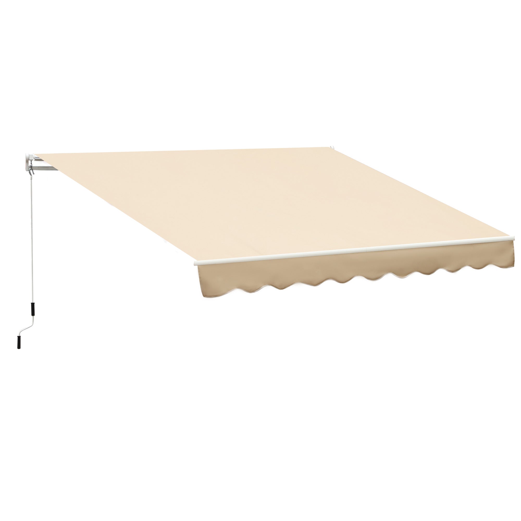 Outsunny 3x2.5m Aluminum and Polyester Cranked Drop-Top Awning, Beige
