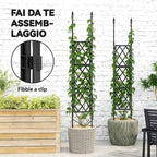 Outsunny Folding Outdoor Trellis in Steel and PP, 85x2x197 cm, Black