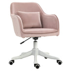 Pink 2-Point Massage Office Chair with Cushion and Armrests, Fabric, 57x70x78-86 cm