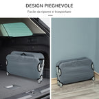 Folding Dog Bed in Steel and Oxford Fabric for Indoor and Outdoor Use, 59x46x15 cm, Grey