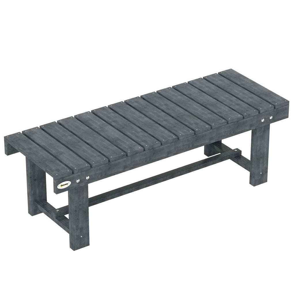 Outsunny 2-Seater Waterproof Garden Bench in Fir Wood, 110x38x35 cm, Grey