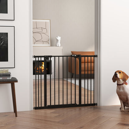 PawHut Adjustable Dog Gate up to 100 cm without Screws with 2 Extensions and Height 72 cm, Black - Borgè