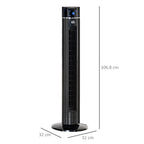 HOMCOM 60W Column Fan with 3 Speeds, 3 Modes and 8h Timer, in ABS, Ø32x106.8 cm, Black - Borgè