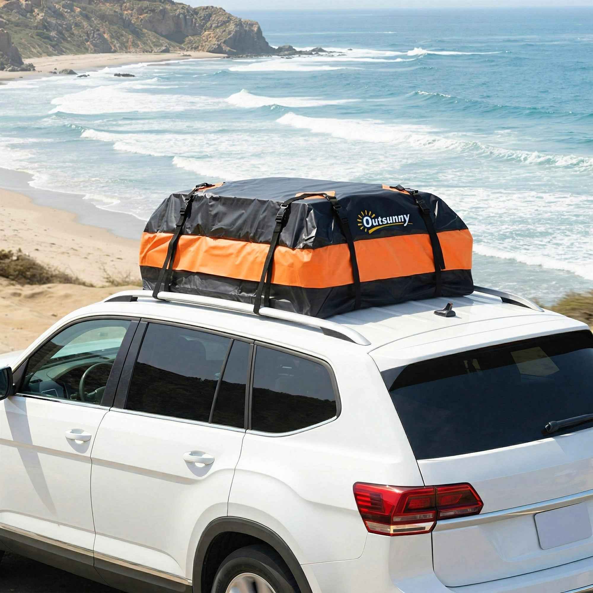 Outsunny Waterproof Roof Rack, 425 Liters, Orange