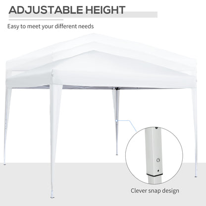 Outsunny gazebo 3x3 m folding and waterproof with side panels, in steel and oxford fabric, white - Borgè