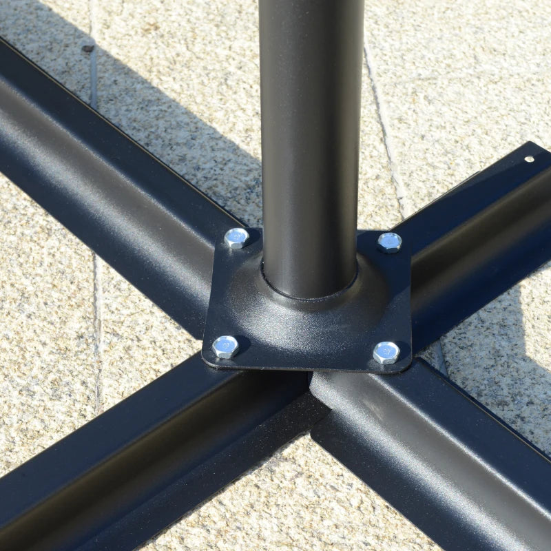 Garden Umbrella with Metal and Polyester Arm and Crank Opening, Ø2.7x2.7 m, Beige - Borge' Group Limited