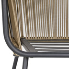 Set of 2 Outdoor Chairs with Table in PE Rattan Boho Style, Khaki and Grey - Borge' Group Limited