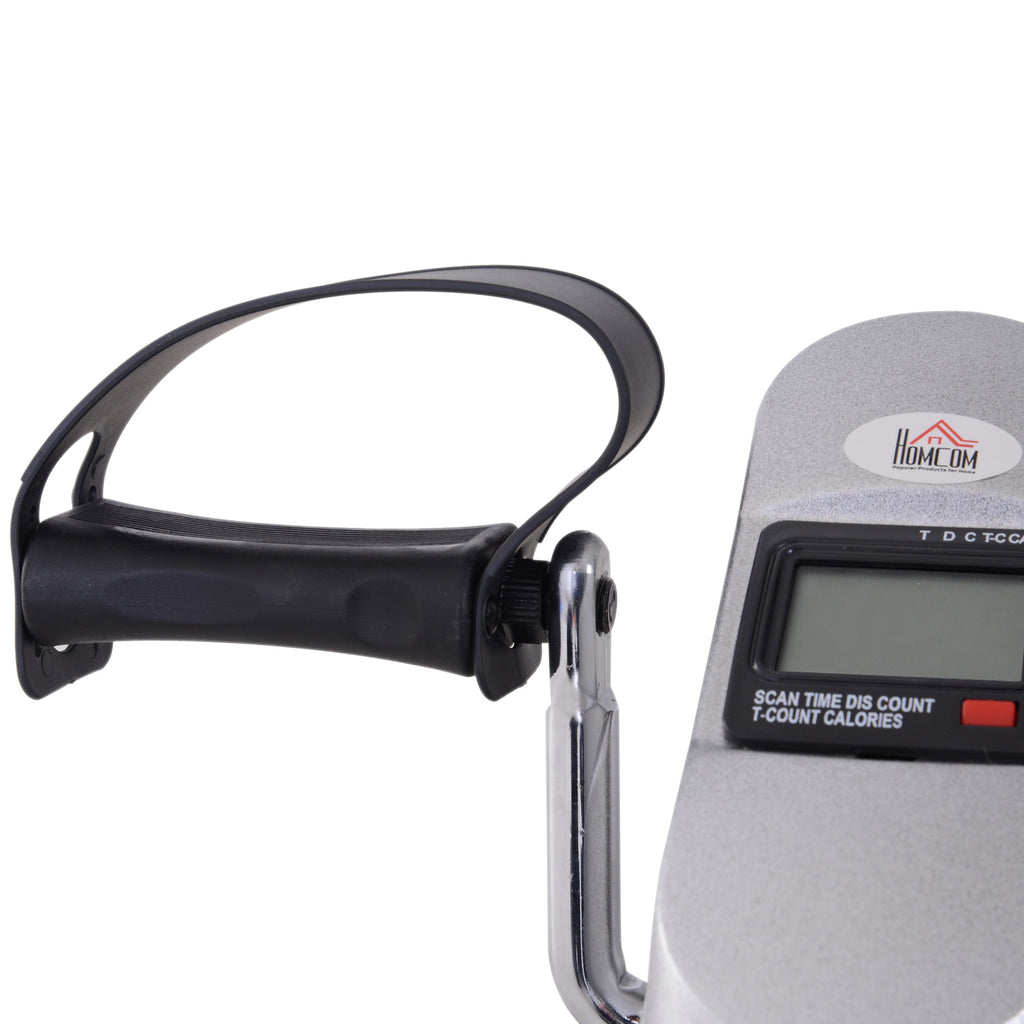 HOMCOM Mini Portable Exercise Bike for Legs and Arms, Rehabilitation Pedal Exerciser with LCD Display, Silver