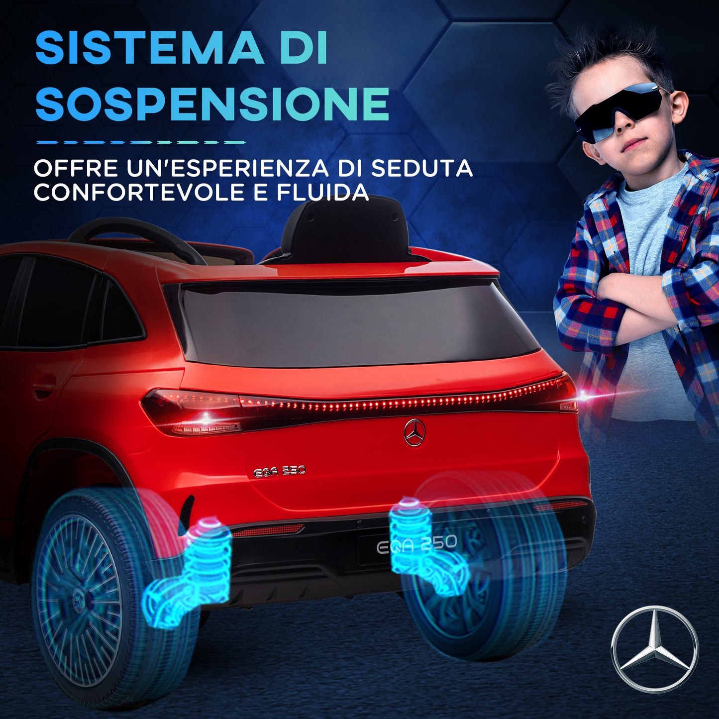 HOMCOM Electric Car for Children 3-8 Years with Remote Control, Headlights and Horn, Red and Black - Borgè