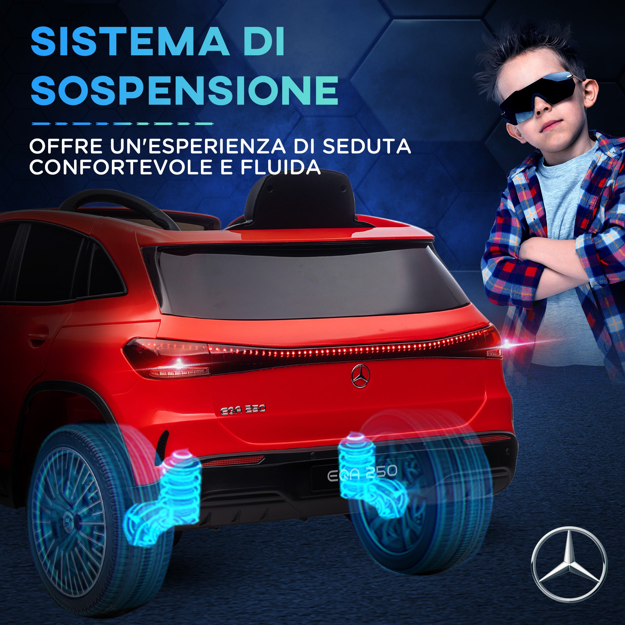 HOMCOM Electric Car for Children 3-8 Years with Remote Control, Headlights and Horn, Red and Black - Borgè