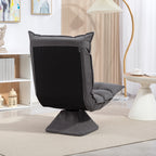 Velvet Swivel Lounge Chair with 5-Position Adjustable Backrest, 62x70x95 cm, Grey
