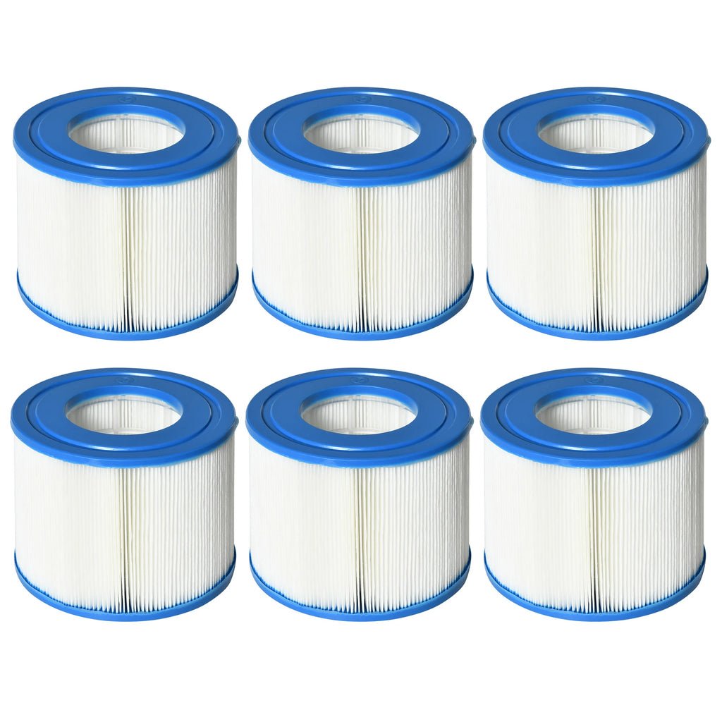 Set of 6 Filters for Inflatable Pools and Spas in Non-Woven Fabric, Ø10.5x8cm, Blue and White - Borge' Group Limited