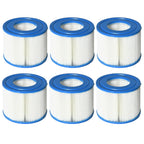 Set of 6 Filters for Inflatable Pools and Spas in Non-Woven Fabric, Ø10.5x8cm, Blue and White - Borge' Group Limited