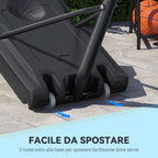 Adjustable Height Basketball Hoop (160-305cm), Wheeled Base, Steel Frame, Transparent PVC Backboard