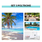 Outsunny Set of 2 Sun Loungers and Coffee Table with Glass Top, 59x169x66 cm, Cream