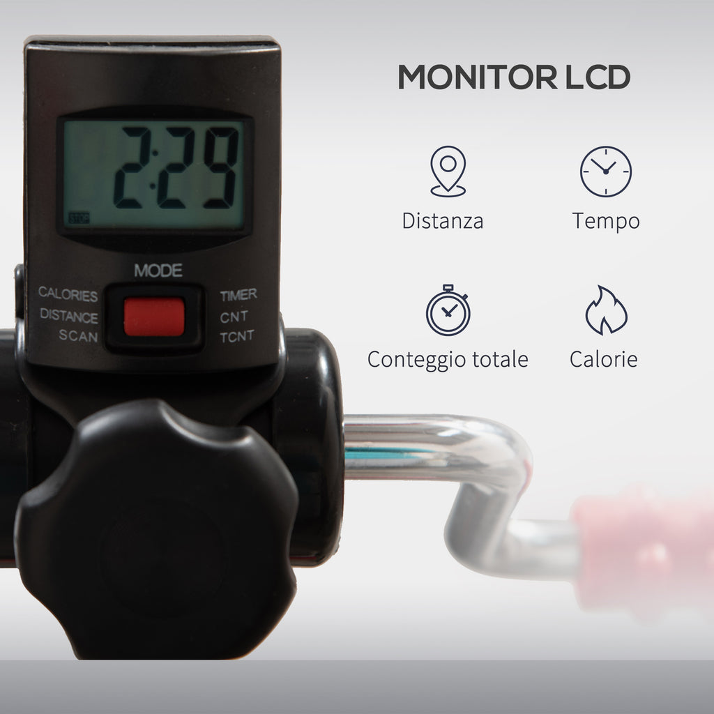 Arm and Leg Pedal Exerciser with LCD Screen, Adjustable Height and Resistance, 56x44-56x75-97 cm