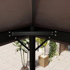 Outsunny 3x4m 2-Tier Garden Gazebo Cover in 600D Oxford Fabric with Drainage Holes, Coffee