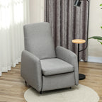 Reclining Relax Armchair with Removable Footrest, Replacement Cover and Seat with Springs, Gray