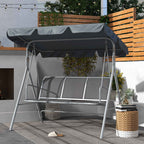 Outsunny 3-Seater Metal Garden Swing with Removable Sun Canopy, 171x108x154 cm, Dark Grey