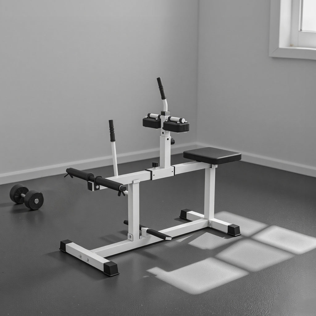 SPORTNOW Adjustable Seated Calf Machine, for Leg, Calf, Waist and Arm Training, Home Gym, White