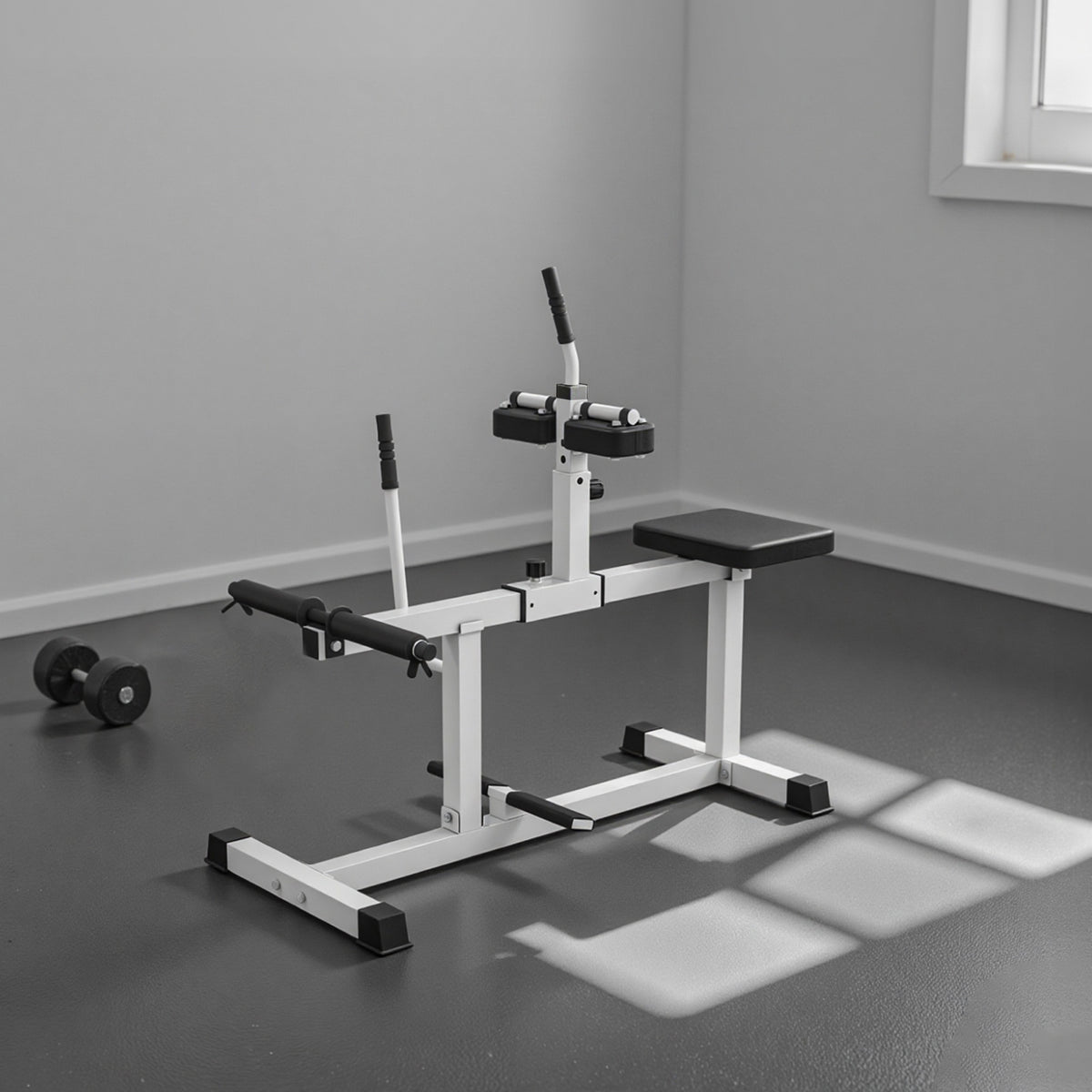 SPORTNOW Adjustable Seated Calf Machine, for Leg, Calf, Waist and Arm Training, Home Gym, White