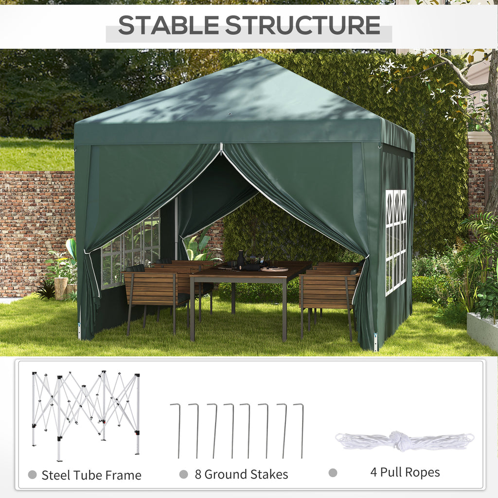 Outsunny Gazebo 3x3 m from waterproof garden in steel with oxford fabric cover, green - Borgè