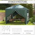 Outsunny Gazebo 3x3 m from waterproof garden in steel with oxford fabric cover, green - Borgè