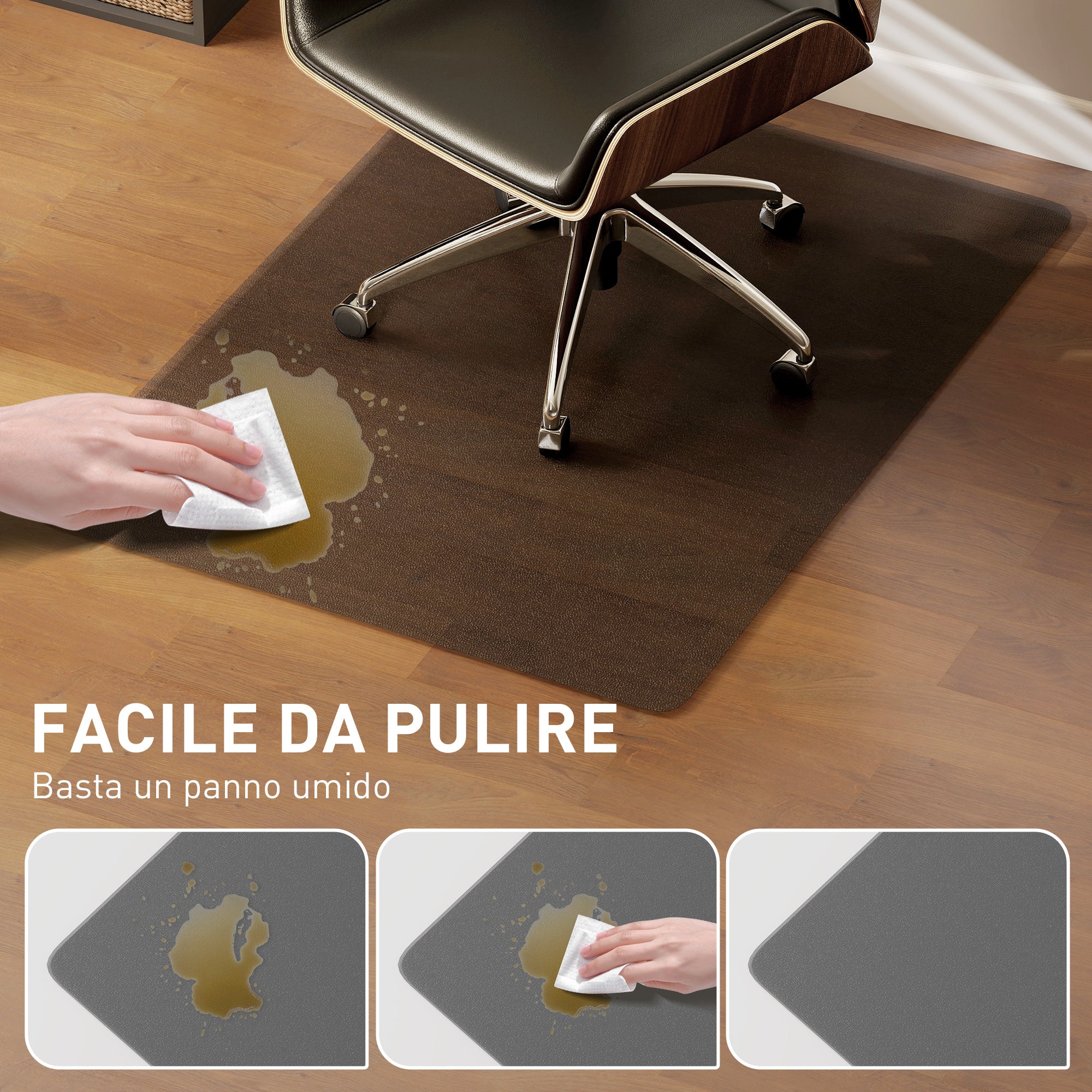 120x90cm Transparent Black Plastic Floor Protector for Office Chairs