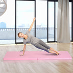 Foldable Gymnastics Mat, 5cm Thick and Non-Slip Fitness Mat, 180x60x5cm, Pink