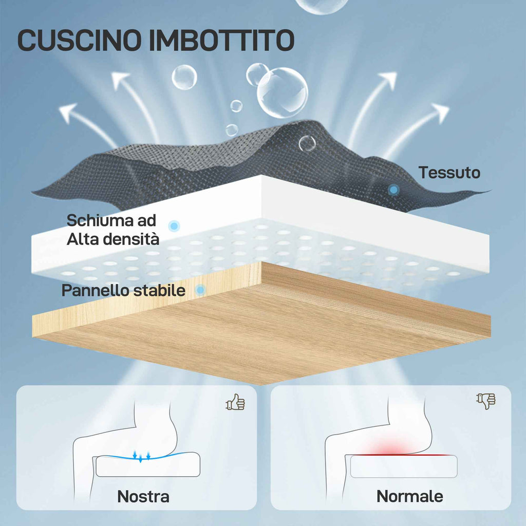 HOMCOM Ergonomic and Breathable Office Chair with 4D Dynamic Lumbar Support, 64.5x62.5x112-122 cm, Multicolor