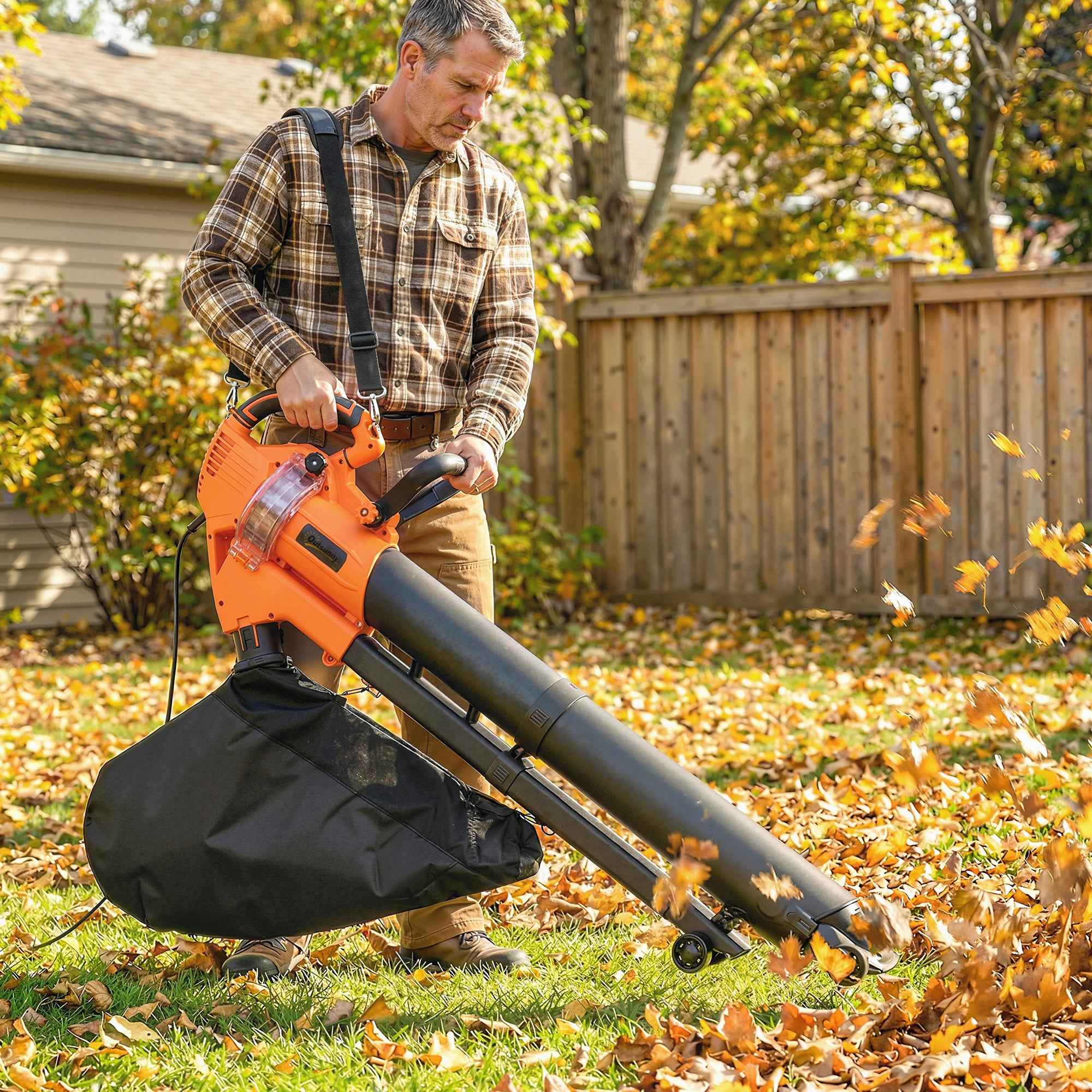 Outsunny 3-in-1 Leaf Blower, Vacuum, and Shredder 3000W, Lightweight