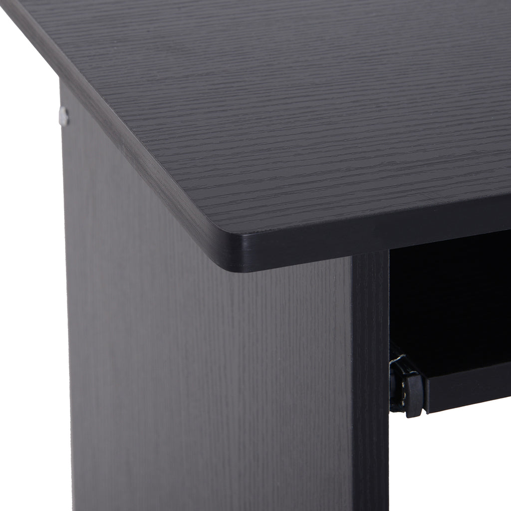 Modern Wooden PC Desk with CPU Shelf and Pull-out Keyboard Space, 80x45x75 cm, Black