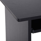 Modern Wooden PC Desk with CPU Shelf and Pull-out Keyboard Space, 80x45x75 cm, Black