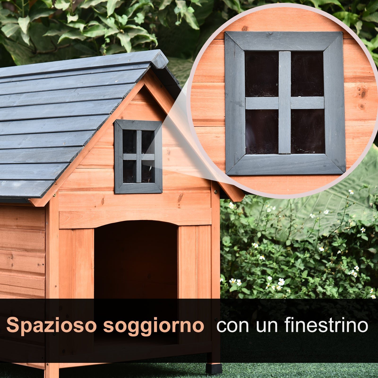 PAWHUT RAGED FOR DOGS UP TO 30 KG IN WOOD 81.3X91.5X98.5 CM - Borgè