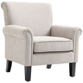 HOMCOM Nordic Style Furnishing Armchair with Armrests, in Wood and Polyester, 79x78x87 cm, Gray and Brown - Borgè