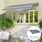Outsunny Replacement Awning Cover 3x2.5m Retractable Sun Shade Canopy in Anti-UV 50+ Polyester, Garden, Grey