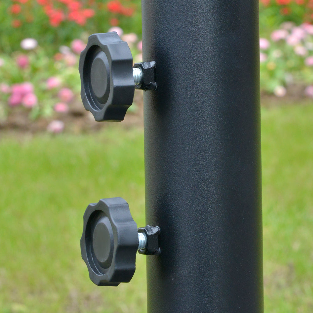 Outdoor Umbrella Ø3x2.5 m with Cross Base and Crank, in Steel and Polyester, Coffee Color